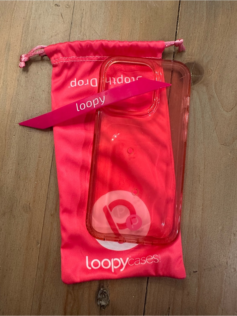 Loopy Case Pink Transparent Phone Case with Matching Tool